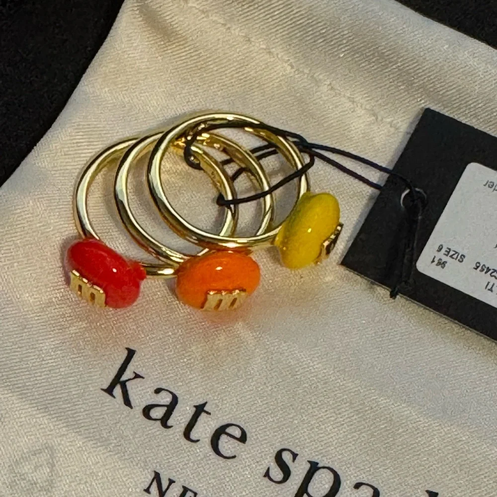 NEW size 7 Kate Spade M&M candy stacking rings set of 3 NWT